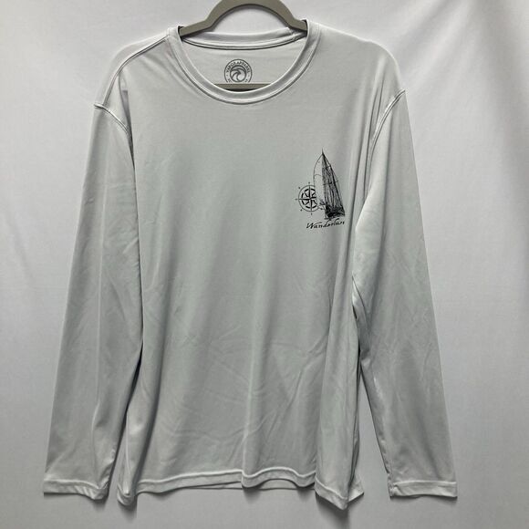 Vapor Apparel Long Sleeve Wanderlust Fishing Swim Shirt Size XL Gray UPF 50+ - Picture 1 of 11